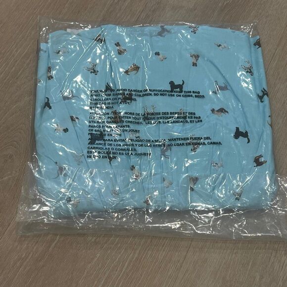 Janie and Jack, The Dog Icon Collared Dress in Breezy Blue Dog Friends, Girl’s 5 - Picture 8 of 8